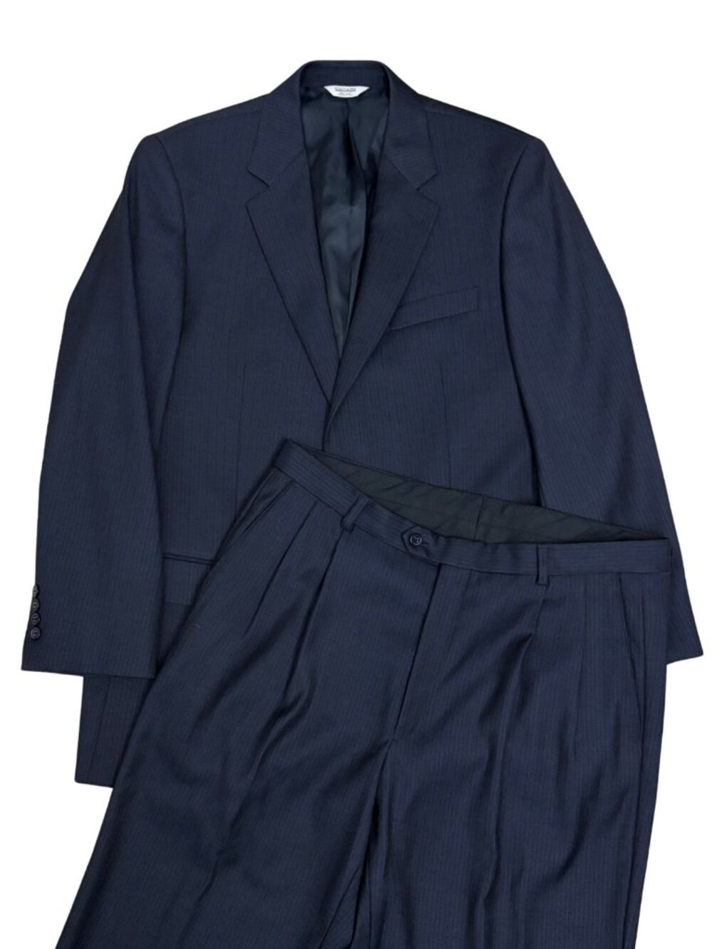 JOSEPH & FEISS PINSTRIPE SUIT Blue Business Casual Formal Blazer Pants Mens 40R - Picture 3 of 11